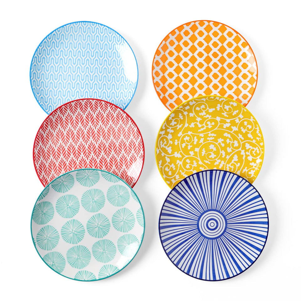 Selamica ceramic dessert plates with 6 inch size and floral pattern for elegant servings