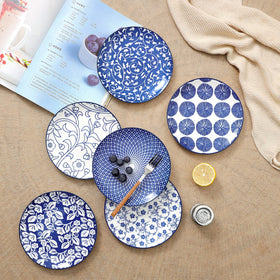 Selamica stackable dessert plate saves space while showing pattern