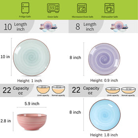 Selamica gradient-color dinner plates, vibrant hues for stylish tables.