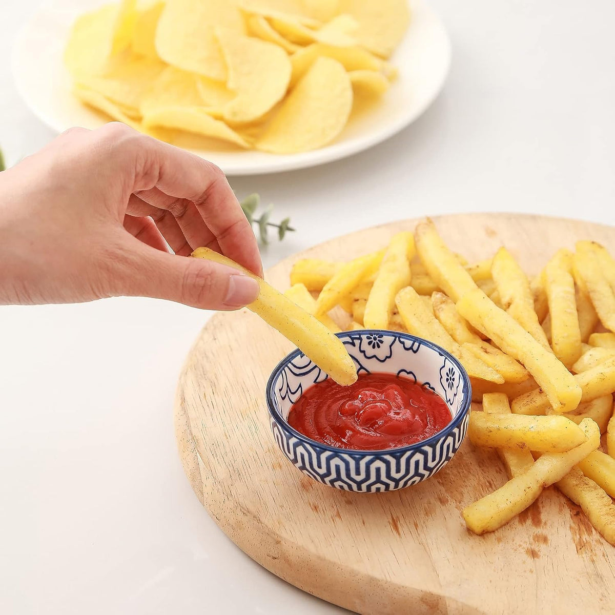 Selamica mini dipping bowls set stackable design, saving space on your table or in cupboards.
