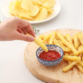 Selamica mini dipping bowls set stackable design, saving space on your table or in cupboards.