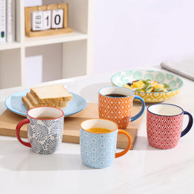 Selamica mugs shown in a kitchen setting ideal for home or cafe use.