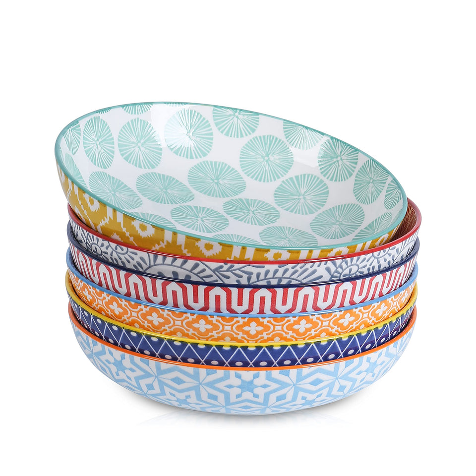 Selamica porcelain 26oz pasta bowls set6 ideal for hearty servings