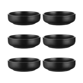 Selamica soy sauce dish close-up in matte black for precise dipping.