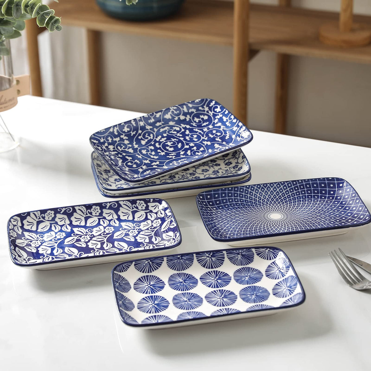 Selamica table setting in vintage blue brightens meals and conversations