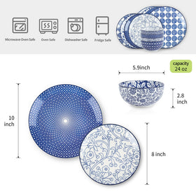 Selamica Vintage Blue salad plates add color to meals and easy cleaning.