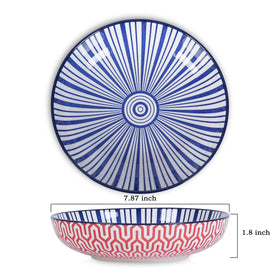 Selamica wide shallow bowls showcase vibrant patterns for stylish meals