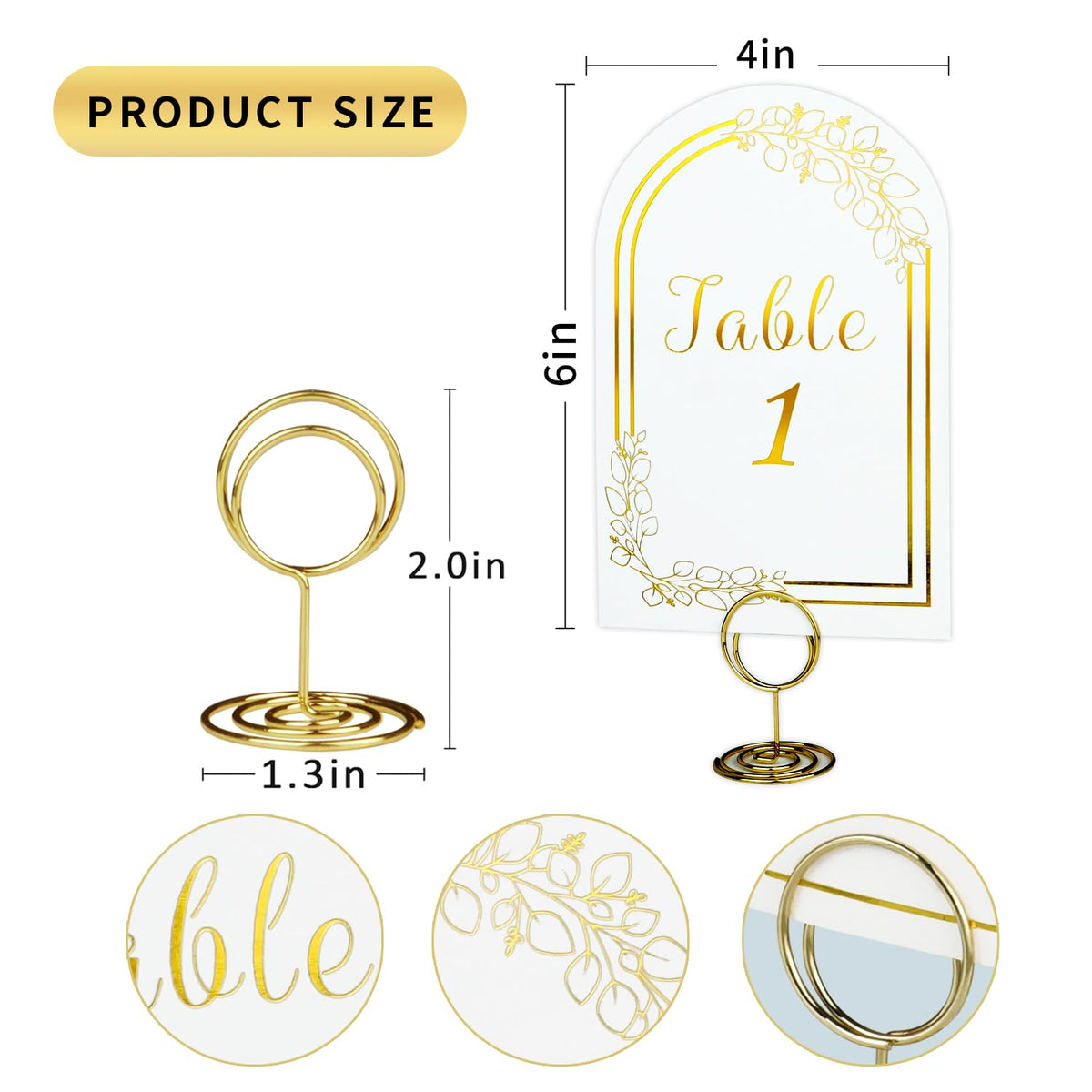 SELANTAG gold table number holders round 1-20 support numbers securely with a luxe touch.