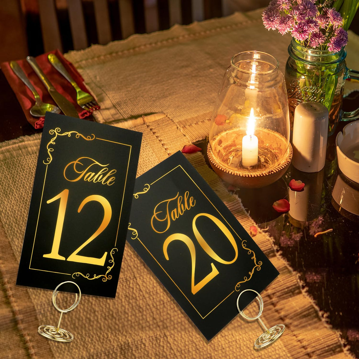 SELANTAG reception table setup demonstrating clear table-number visibility.