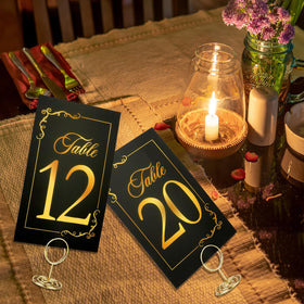 SELANTAG reception table setup demonstrating clear table-number visibility.