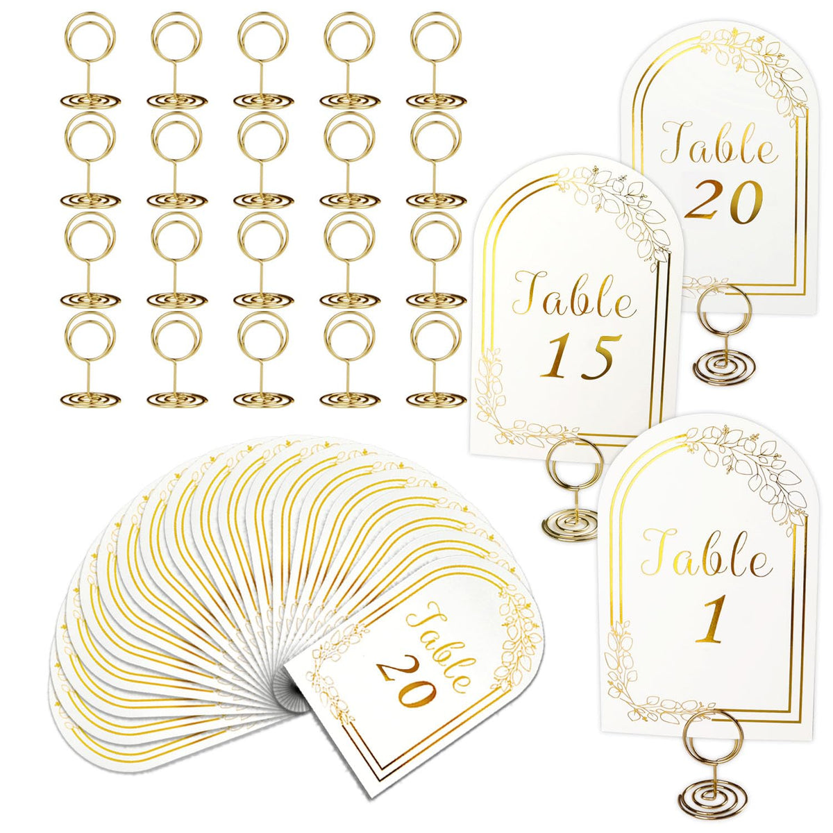 SELANTAG wedding table numbers 1-20 on crisp white cards for elegant, easy guest seating.