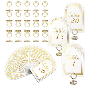 SELANTAG wedding table numbers 1-20 on crisp white cards for elegant, easy guest seating.
