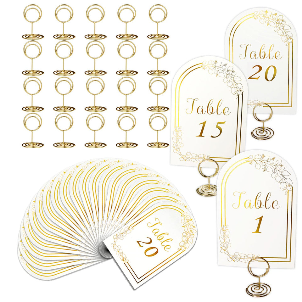 SELANTAG wedding table numbers 1-20 on crisp white cards for elegant, easy guest seating.