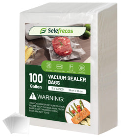 Selefrecos 100-gallon vacuum bag with bone guards protects contents during sealing