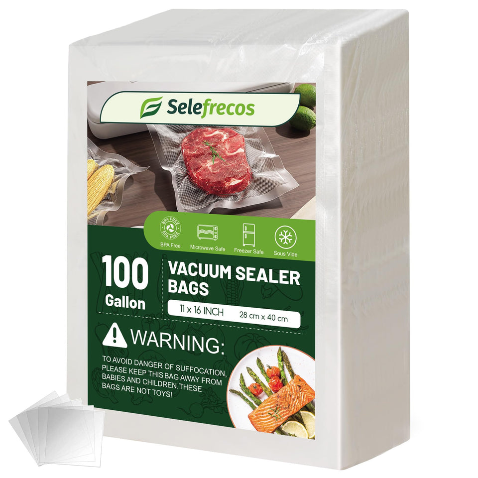 Selefrecos 100-gallon vacuum bag with bone guards protects contents during sealing