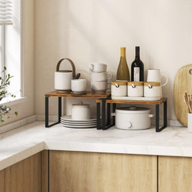 Selefrecos stackable spice rack small shelf keeps jars organized and accessible.