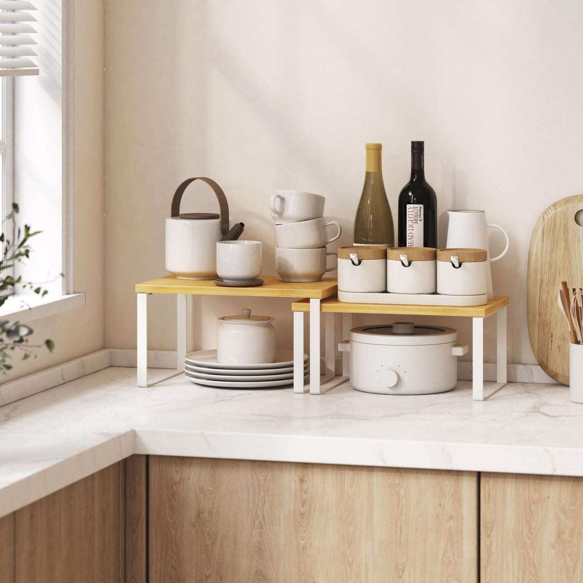Selefrecos small kitchen shelf fits tight spaces for spice organization.