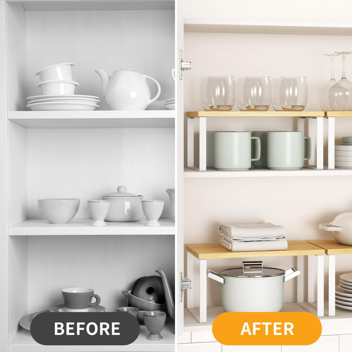 Selefrecos spice rack nesting keeps clutter under control on countertops.
