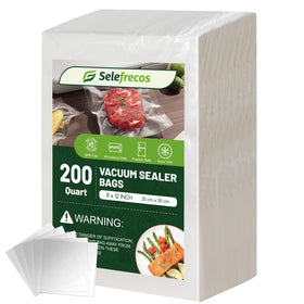 Selefrecos 8x12 heavy-duty vacuum bags seal to lock in freshness for freezing