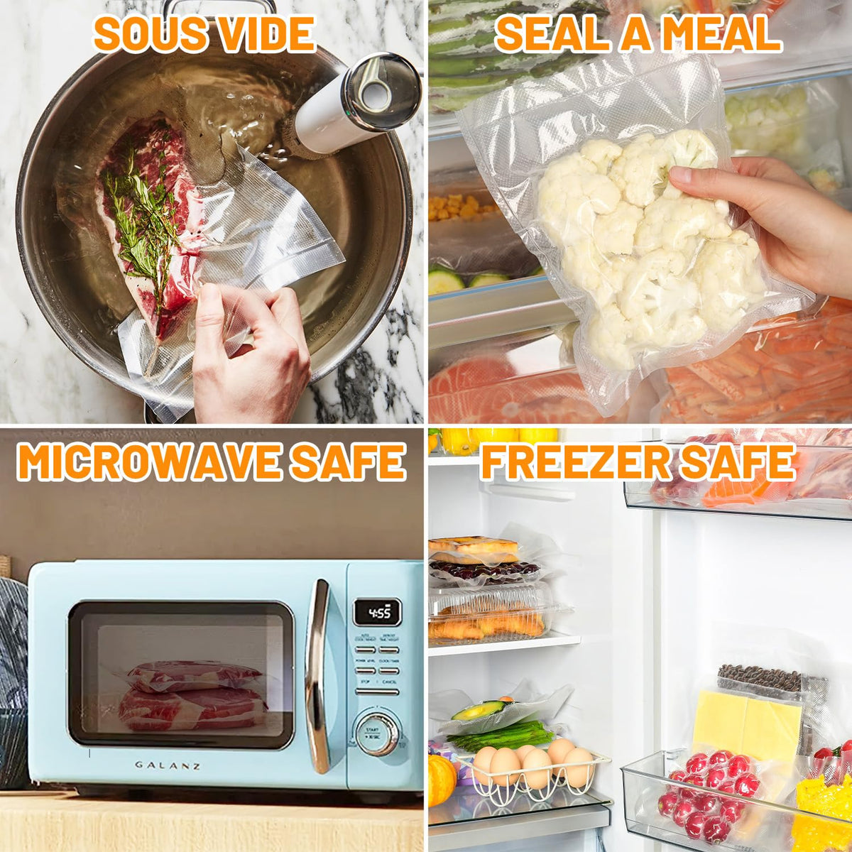 Selefrecos bags simplify freezer storage and meal prep organization