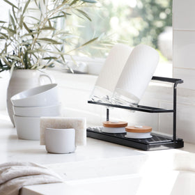 Selegna diatomite stone sponge caddy, close-up, durable diatomaceous earth absorbs moisture effectively.