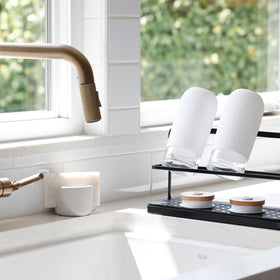 Selegna diatomite stone sponge caddy, dry tray feature, promotes fast drying between uses.