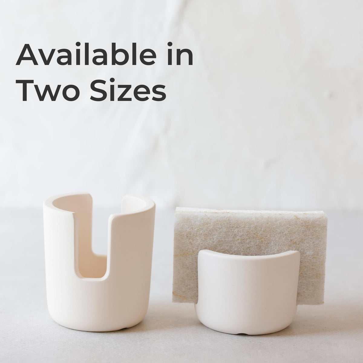 Selegna diatomite stone sponge caddy, sink area, reduces water splashes on counters.