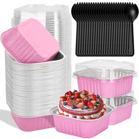 Selizo 60-pack mini cake pans with lids for easy transport.