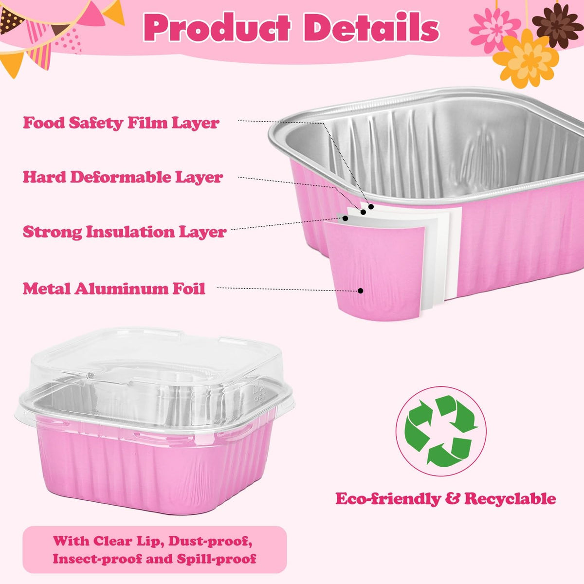 Selizo clear lids keep baked treats fresh after baking.