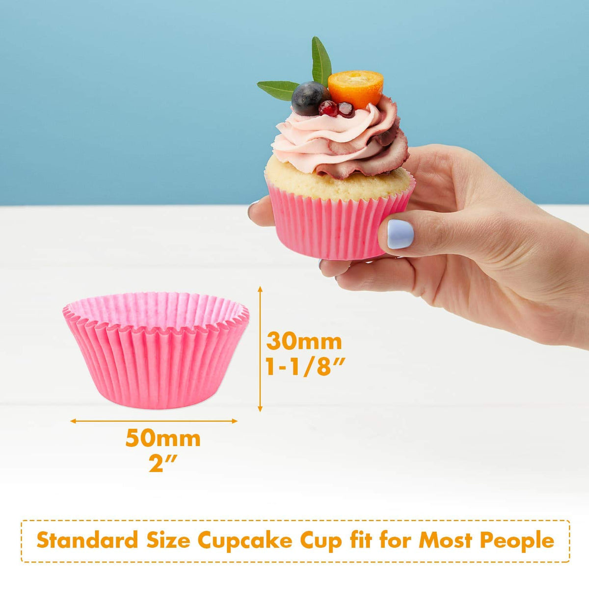 Selizo cupcake liners blue for bold desserts and clean baking