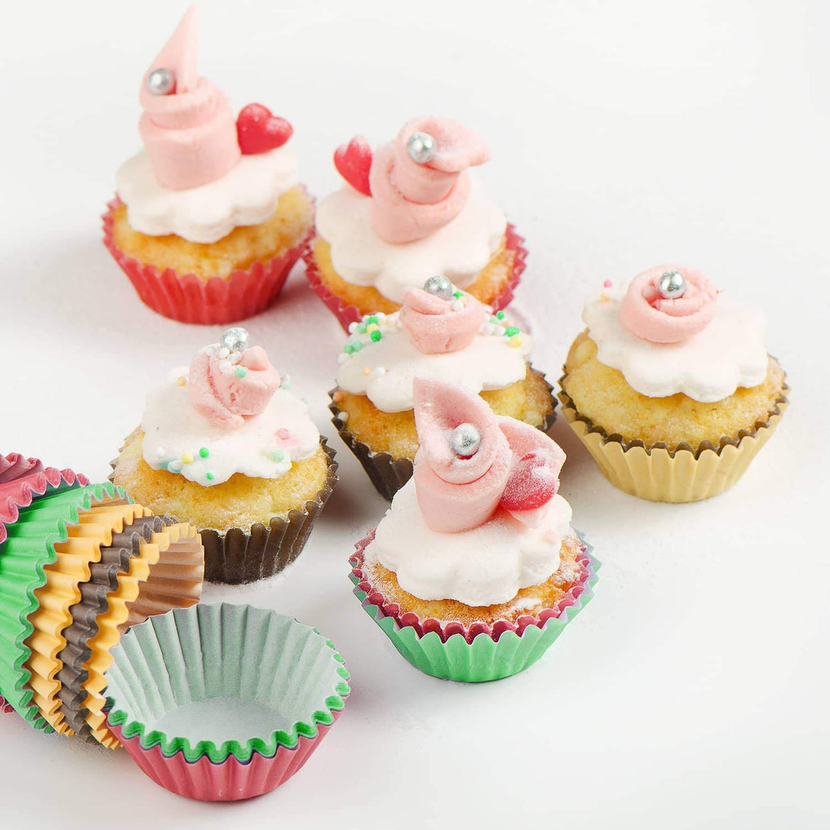 Selizo cupcake liners mint-green support grease resistance and fresh styling