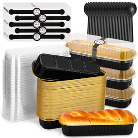 Selizo mini loaf pans with lids for portioned desserts and easy transport
