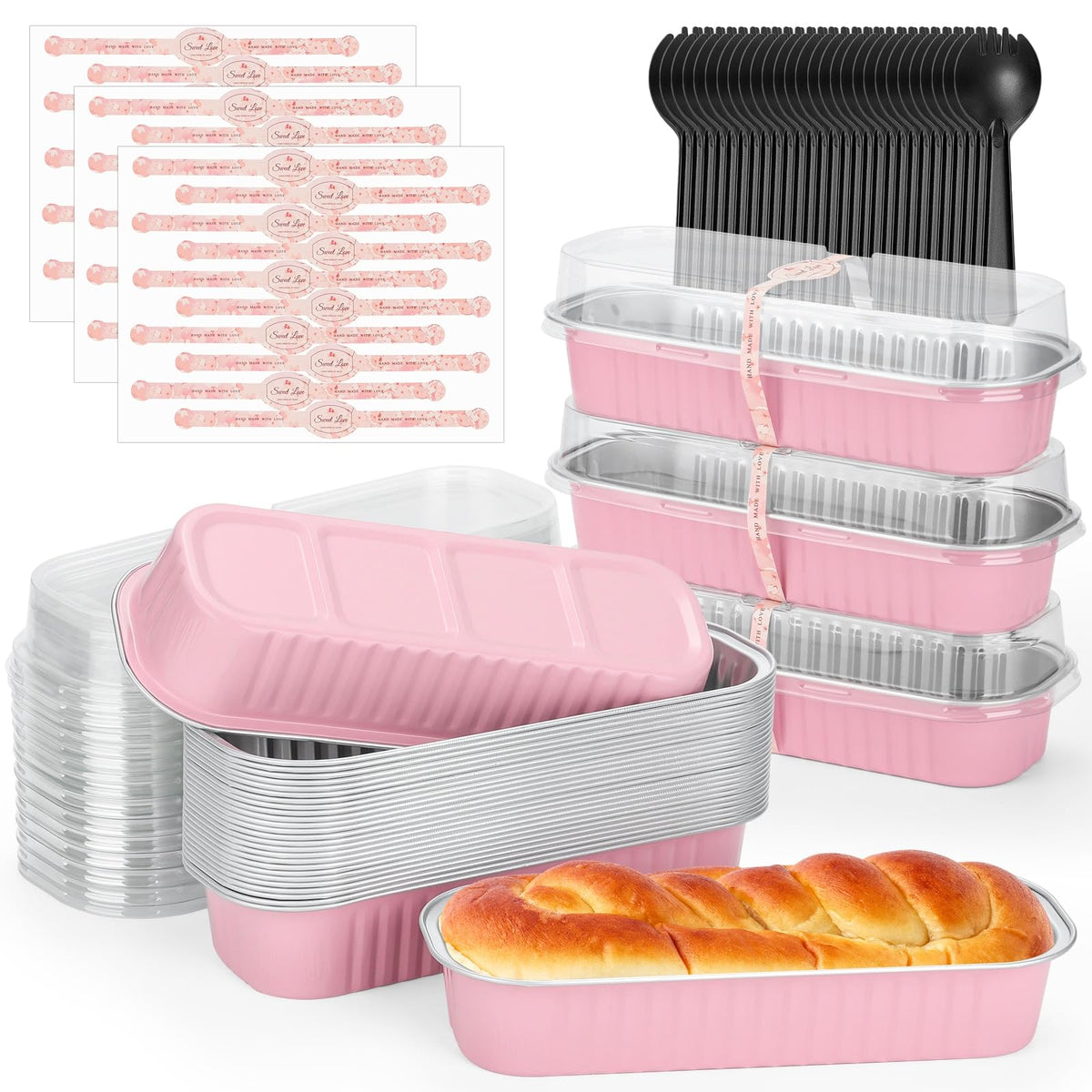 Selizo mini loaf pans with lids for easy, portioned desserts