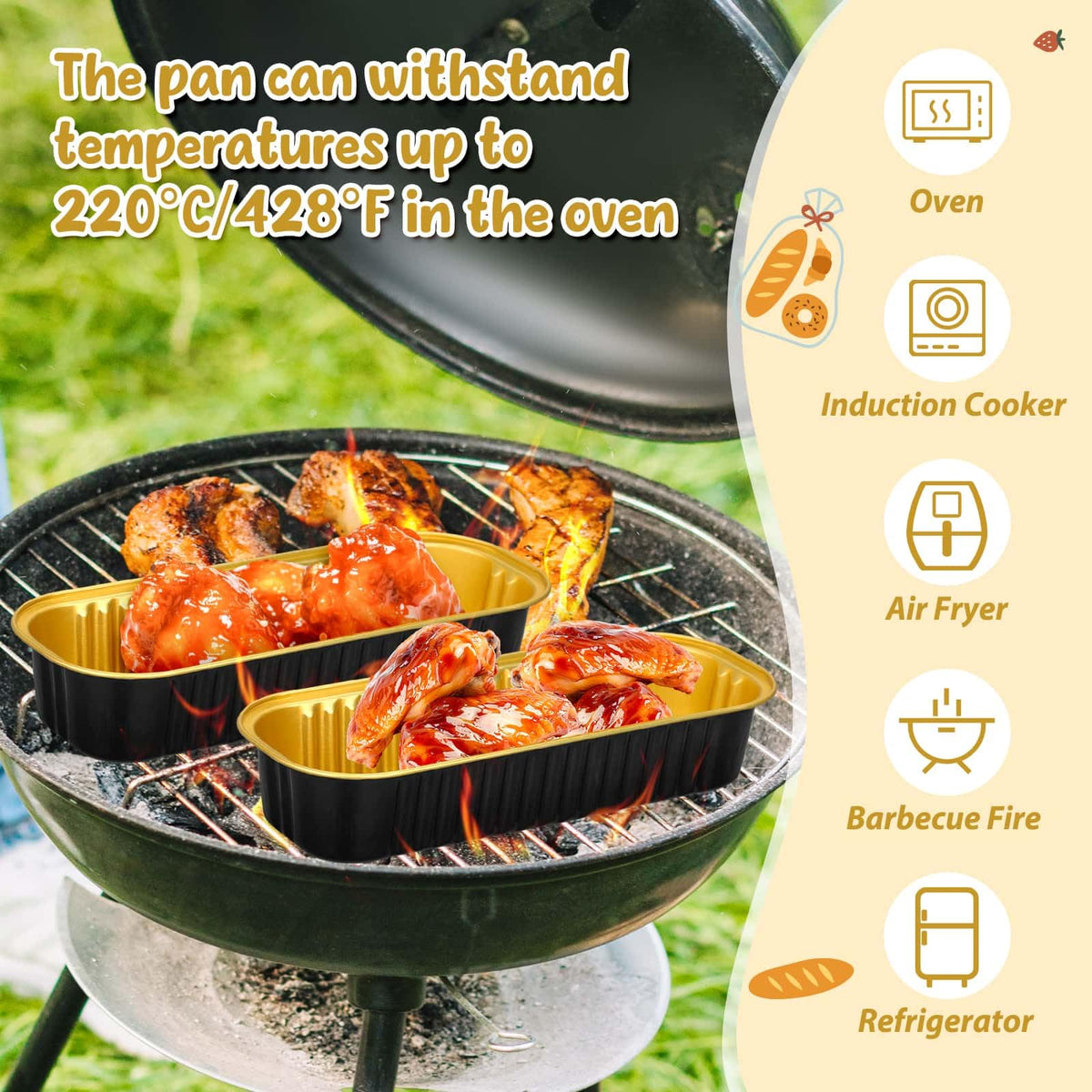 Selizo oven-safe aluminum pans ready for baking and cooling
