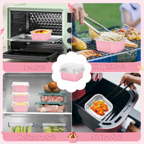 Selizo pink mini cake pans support portable storage in fridge or freezer.