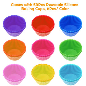 Selizo rainbow silicone cupcake liners add festive color to desserts.