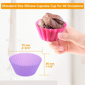 Selizo oven-safe muffin cups withstand high heat for repeated use.