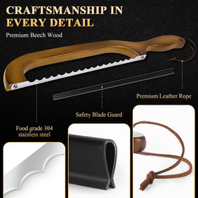 SeLucky bow-shaped blade slices cleanly without crushing dough.