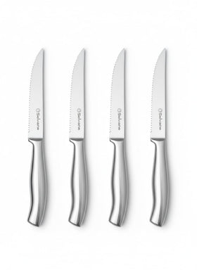 Selvane steak knives 4pc blade closeup with sharp rust-resistant edge for clean cuts