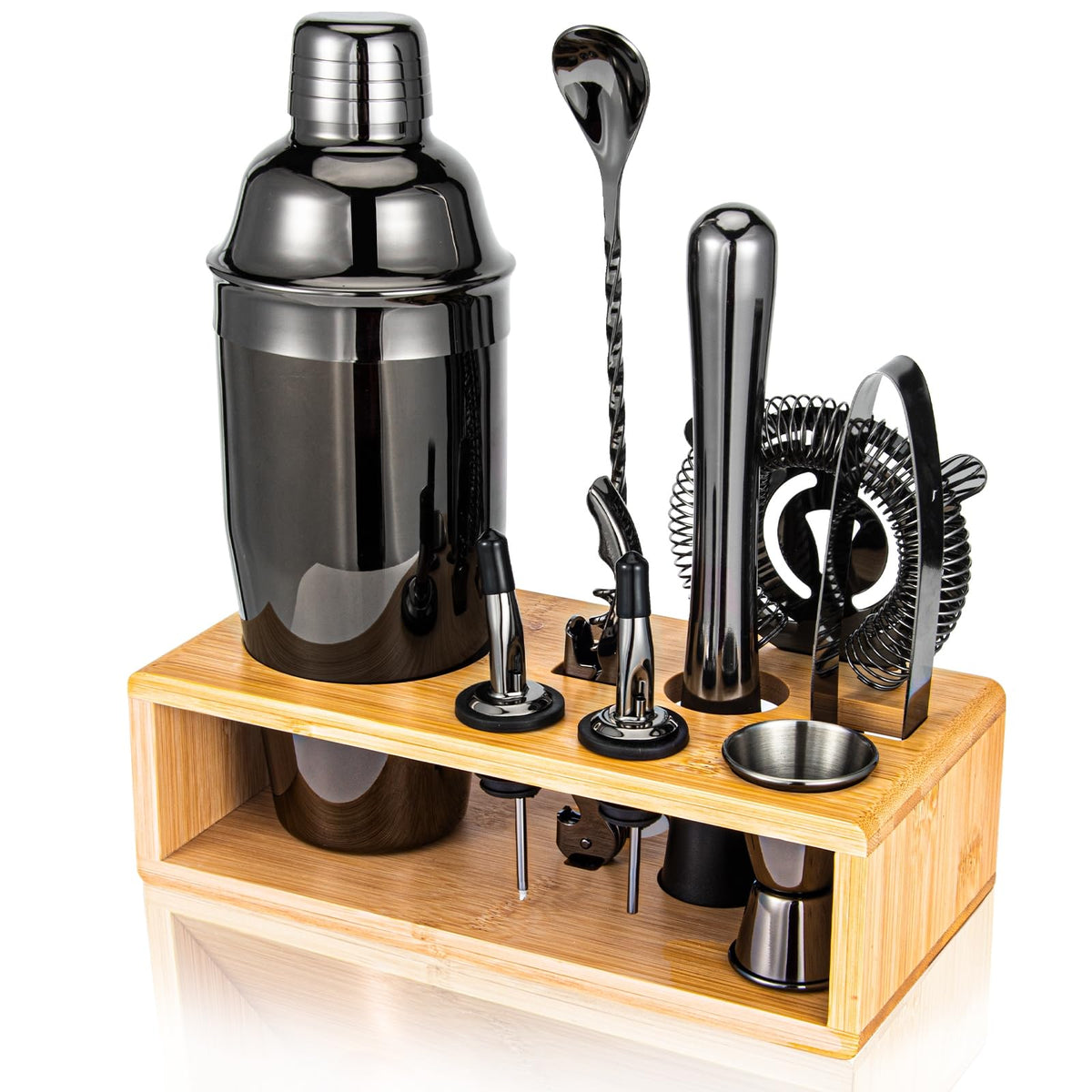 Semderm black cocktail shaker set for elevated home bartending and stylish presentation