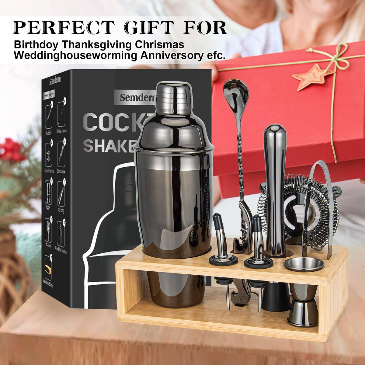 Semderm gift-ready bar kit ideal for men and dads who love mixology