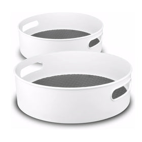 Semlos 9inch rotating lazy Susan on a fridge shelf for quick access to items