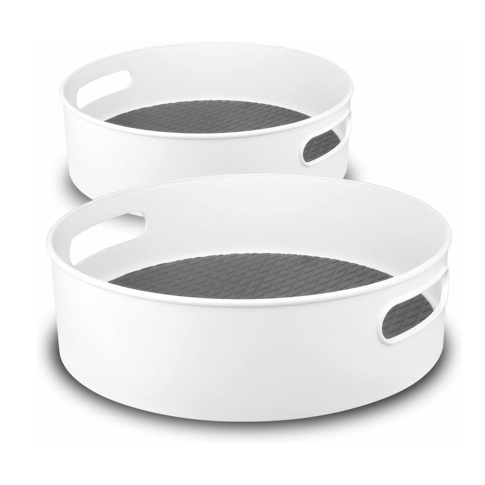 Semlos 9inch rotating lazy Susan on a fridge shelf for quick access to items