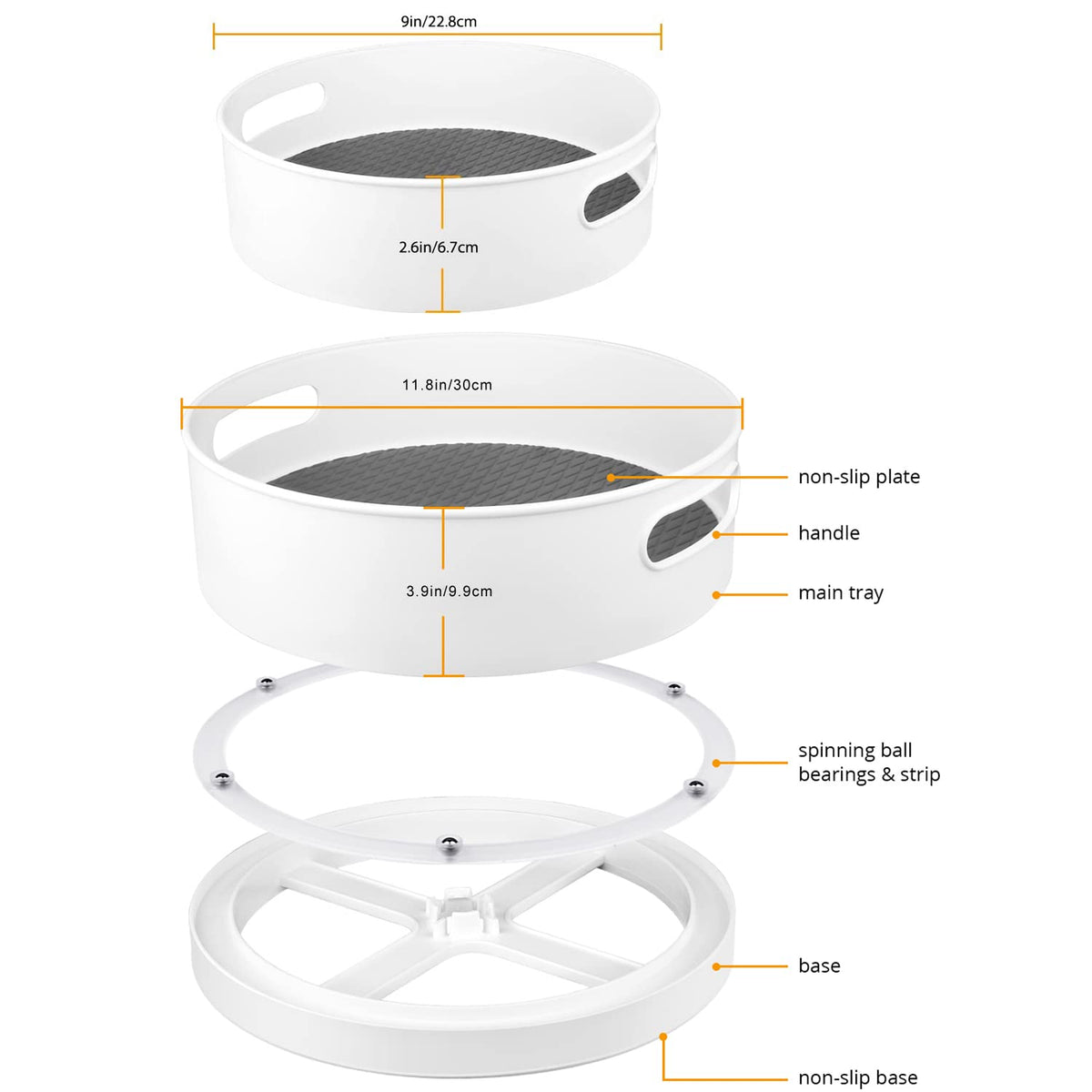 Semlos kitchen countertop rotating tray enhances cabinet efficiency