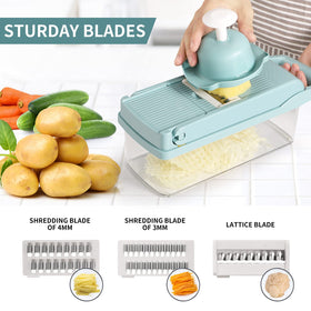 Senbowe 420-grade stainless steel blades cut hard vegetables smoothly.