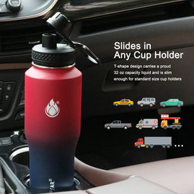 SENDESTAR 32oz bottle side view with non-slip coating for a secure grip during workouts