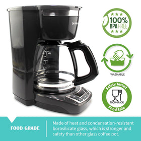 Sendextra 12-Cup Carafe with a dripless spout for mess-free serving.