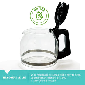Sendextra carafe includes an extra lid for backup during busy mornings.