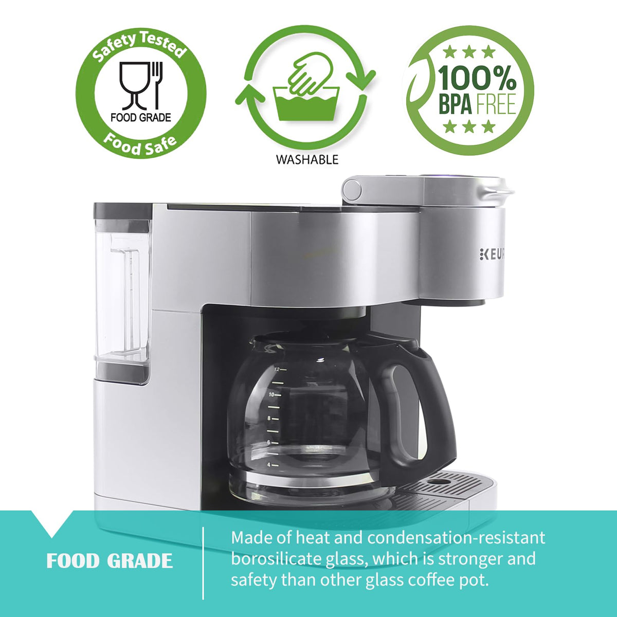 Sendextra wide-mouth carafe eases cleaning and filling
