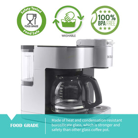 Sendextra wide-mouth carafe eases cleaning and filling